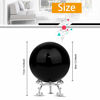 Picture of MerryNine 80mm/3.15" Top K9 Crystal Ball with Stylish Metallic Stand and Microfiber Clean Cloth, Decorative and Photography Accessory (Obsidian Black)