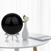 Picture of MerryNine 80mm/3.15" Top K9 Crystal Ball with Stylish Metallic Stand and Microfiber Clean Cloth, Decorative and Photography Accessory (Obsidian Black)