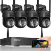 Picture of Wireless Security Camera System, 4pcs 3MP PTZ Cameras Outdoor Indoor, CKK WiFi Surveillance NVR System with Floodlights & Siren Alarm, 2 Way Audio, 24/7 Record, Expandable 10CH, No HDD