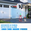 Picture of Wireless Security Camera System, 4pcs 3MP PTZ Cameras Outdoor Indoor, CKK WiFi Surveillance NVR System with Floodlights & Siren Alarm, 2 Way Audio, 24/7 Record, Expandable 10CH, No HDD