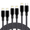 Picture of cugunu USB C to Lightning Cable 5 Pack 3/3/6/6/10FT iPhone Charger Apple MFi Certified Power Delivery Fast Charging Cord Compatible with iPhone 14/13/12/11/XS/XR/X/8 - Black