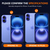 Picture of Suoman for iPhone 16 Camera Lens Protector /16 Plus Camera Lens Protector,[Unobstructed Flash] [2-in-1 lens cover] Metal Frosted Camera Lens Protector for 16/16 Plus - Ultramarine