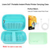 Picture of Elonbo Carrying Case for Liene 2x3” Photo Printer, Portable Instant Printer Travel Holder, Mini Picture Printer Bag. Mesh Pocket Fits Photo Paper, Cable. Green+Inside Green
