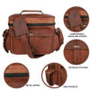 Picture of Leather Messenger Bag for Camera - Vintage Shoulder Satchel Camera Bag for DSLR, Canon, Nikon, Fuji Cameras - Travel, Portable Photography Bag