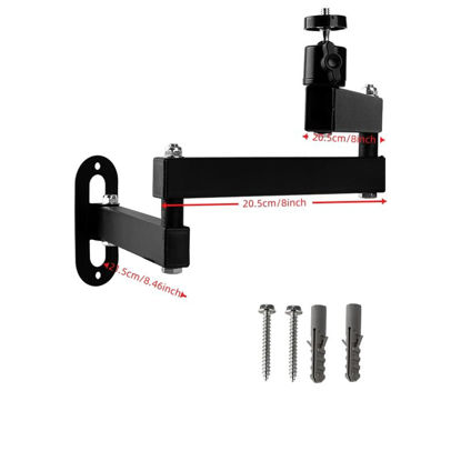 Picture of NVRTTRR Foldable Projector Wall Mount Universal Ceiling Wall Projector Mount Stand Projectors Bracket,1/4" Screw Size (Wall Mount) (8.46 * 8 * 8in)