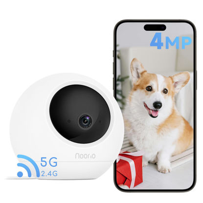 Picture of Noorio 2K Pet Camera, Plug-in 360° PTZ Home Security Cameras Indoor, 2.4/5G WiFi Baby/Dog Monitor with Phone App, Two-Way Talk Cameras for Home Security, Smart Motion Tracking, Night Vision, T110