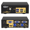Picture of CKL 2 Port USB 3.0 KVM Switch Dual Monitor HDMI+VGA 4K 60Hz, Keyboard Video Mouse Peripherals Switcher for 2 Computers 2 Monitors with Audio 922HV-3