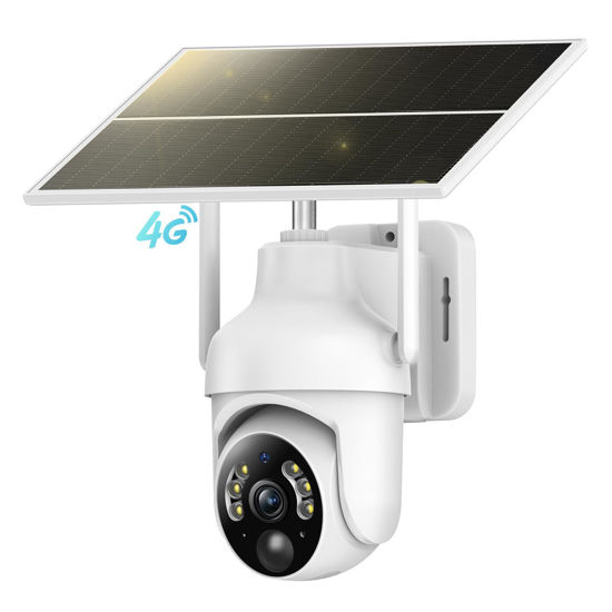 Picture of Tefrio 4G LTE Cellular Security Camera Outdoor, No WiFi Solar Security Camera Built in SIM Card, 360° Live View, 2K Color Night Vision, PIR Motion Detection&Alert, 2 Way Talk