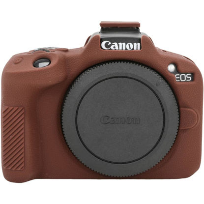 Picture of Case for Canon EOS R50, EOS R50 Camera Silicone Protective Case, Lightweight, Anti-Scratch Slim Fit Soft Skin, EOS R50 Accessories, AEXUTDA Bag for EOS R50 Mirrorless Vlogging Camera - Coffee Color