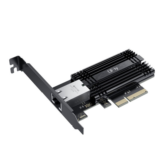 Picture of QFly 10Gb PCI-e Network Card, PCIe to 10 Gigabit Ethernet Adapter,Marvell AQtion AQC113C Controller,10G Base-T RJ45 Port NIC Card,Support Windows10/11/Server