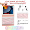 Picture of OPAKIT Keyboard Case for iPad 9th/8th/7th Generation, 7-Color Backlit Detachable Bluetooth Keyboard and Pencil Holder, for 10.2'' 2021, 2019, Air 3rd, Pro 10.5'', Rose Gold
