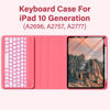 Picture of BQDIYOO Case for iPad 10th Generation with Keyboard, 10.9 inch 7 Colors Backlit Wireless Bluetooth Keyboard Case with Pencil Holder, Auto Wake/Sleep Cover for iPad 10th Gen 2022(Red)