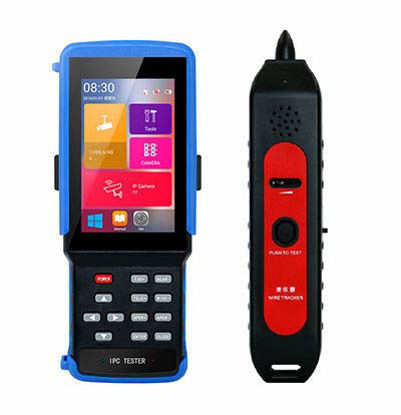 Picture of IPC Camera Tester 4inch Display 4K H265 IP 8MP CVI 8MP TVI 5MP AHD CCTV Camera Video Test Professional Testing Tools with Cable Test DC12V POE UTP