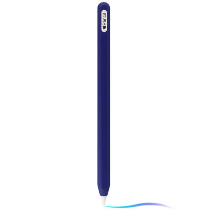 Picture of Ultra Thin Silicone Skin Cover Compatible with Apple Pencil 2nd Gen, Protective Silicone Case for iPad Pro 11 12.9 inch 2018 Pencil Case Shockproof Soft Silicone Sleeve(Midnight Blue)