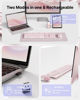 Picture of SEUNKWANG EWEADN V3 Wireless Keyboard and Mouse with Single Backlit, Metal Panel, Bluetooth/2.4G Rechargeable Computer Keyboard and Mouse Combo Silent Lighted Full Size Cute Keyboard-Pink