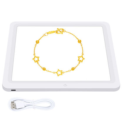 Picture of PULUZ 29cm Photography Shadowless Light Panel Ultra Bright LED Fill Light Background Panel Touch Bottom Light Photo Box Light with USB-C Power Suitable for Jewelry Cosmetic Handicraft Shooting
