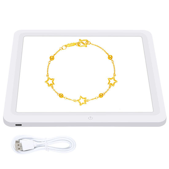 Picture of PULUZ 29cm Photography Shadowless Light Panel Ultra Bright LED Fill Light Background Panel Touch Bottom Light Photo Box Light with USB-C Power Suitable for Jewelry Cosmetic Handicraft Shooting