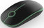 Picture of VssoPlor Wireless Mouse, 2.4G Slim Portable Computer Mice with Nano Receiver for Notebook, PC, Laptop, Computer (Black and Green)