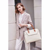 Picture of BOSTANTEN Briefcase for Women Leather 15.6 inch Laptop Shoulder Bag Office Work Crossbody Handbag Beige-White