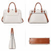 Picture of BOSTANTEN Briefcase for Women Leather 15.6 inch Laptop Shoulder Bag Office Work Crossbody Handbag Beige-White