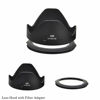 Picture of 67mm Lens Hood Shade & Filter Adapter for Canon PowerShot SX70 HS SX540 HS SX530 HS SX520 HS G3 X SX60 HS SX50 HS SX40 HS SX30 is SX20 is Replaces Canon LH-DC100 & FA-DC67B