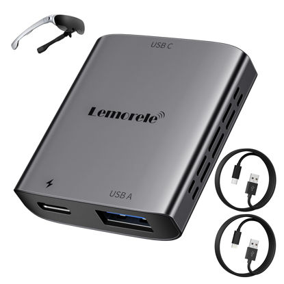 Picture of Lemorele Adapter for i-Phone Lightning to USB C Video Converter, AR Glasses Adapter Compatible with RayNeo, XREAL Air, Rokid Air Max, TCL nxtwear s, Thunderbird AR, GRAWOOW AR, Portable Aluminum Case