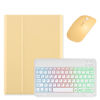 Picture of kaidisen Backlit keyboard for iPad 9th 8th 7th Generation iPad Air 3rd Gen/iPad Pro 10.5 Keyboard Case with Mouse, Detachable Backlight Color Keyboard Case,Yellow+White