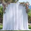 Picture of 10x10ft Wrinkle Free White Backdrop Curtain for Parties Soft Fabric Drapes Wedding White Curtain Backdrop for Birthday Party Decorations Background for Photography 5x10ft, 2 Panels