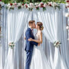 Picture of 10x10ft Wrinkle Free White Backdrop Curtain for Parties Soft Fabric Drapes Wedding White Curtain Backdrop for Birthday Party Decorations Background for Photography 5x10ft, 2 Panels