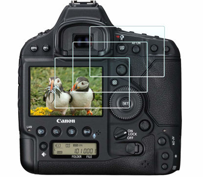Picture of HUIPUXIANG Canon 1DX Screen Protector for Canon EOS-1D X Mark II Camera,0.3mm High Definition 9H Hardness Optical LCD Premium Glass Protective Cover [3 Pack]