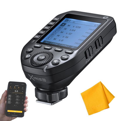 Picture of GODOX XProII-N TTL Wireless Flash/Strobe Trigger for Nikon Cameras, 2.4G Wireless Flash Transmitter HSS 1/8000S, Bluetooth Connection, TCM Transform Function, New Hotshoe Locking, Large LCD Display