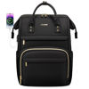 Picture of LOVEVOOK Laptop Backpack for Women,17 Inch Professional Womens Travel Backpack Purse Computer Laptop Bag Nurse Teacher Backpack,Waterproof College Work Bags Carry on Back Pack with USB Port,Black