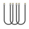 Picture of Ubramac 3Pack Phone Telephone Extension Cord 6 inch Cable Line with Standard RJ11 6P4C Plugs for Landline Phone and Fax (3, Black, 1FT)