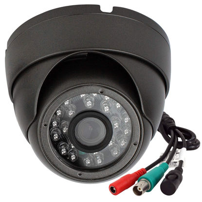 Picture of CUMCITIN Analog CCTV Camera HD 1080P 4-in-1 (TVI/AHD/CVI/960H Analog) Security Dome Camera Outdoor Metal Housing, 24 IR-LEDs True Day & Night Monitoring 3.6mm Lens (Grey)