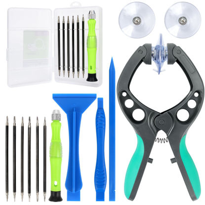 Picture of 13 Pcs Precision Screwdriver Set Magnetic, Electronics Opening Pry Tools Repair Kit with LCD Screen Opening Suction Cup Pliers for Computer, PC, Tablet, Laptop, Eyeglass, Watch