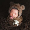 Picture of Zeroest Baby Photography Props Bear Hats Blanket Newborn Photo Shoot Outfits Infant Photos Hat Wrap (Coffee)