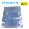 Picture of Open Top Antistatic Bag for ATX Motherboard Graphics Card GPU Electronics Anti Static Ziplock ESD Shielding Bags, 50 Pcs 12x16inch with Anti-Static Label