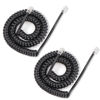 Picture of Awishwell Telephone Cord 25FT Uncoiled/ 3.1FT Coiled, 2 Pack Phone Cord, RJ9 Long Phone Cord for Landline, Black Curly Handset Cord for Corded Landline Phone, Use in Ofiice/Home