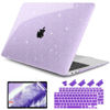 Picture of DONGKE for MacBook Air 13 inch Case 2021-2018 Release A2337 M1 A2179 A1932, Bling Plastic Hard Shell Case & Keyboard Cover Only Compatible with MacBook Air 13 inch Retina Fits Touch ID, Sparkly Purple