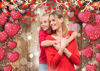 Picture of Dudaacvt 7x5ft Valentine's Day Backdrop Rustic Wood Red Love Heart Background for Mother's Day Wedding Bridal Shower Party Decor Banner Portrait Photo Studio Booth Props D480