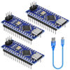Picture of YELUFT 3pcs Nano V3.0 Board with Cable ATMEGA328P MCU CH340G Chip Microcontroller Compatible with Arduino Nano (Soldered, Type-C Port)