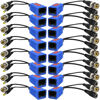 Picture of EAGLEWATCH 8 Pair Video Balun with Power Supply, BNC to Cat5 Adapter, BNC to RJ45 Converter, 1080P-8MP Analog Camera Ethernet Transceiver - Compact (Blue)