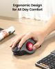 Picture of ProtoArc Wireless Trackball Mouse, EM01 NL Ergonomic Bluetooth Rollerball Thumb Mouse Rechargeable Computer Laptop Mouse, Adjustable Angle & 3 Device Connection for PC, Mac, Windows-Red Ball