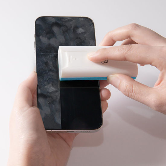 Picture of CLICK CLEAN Touchscreen Mist Cleaner, Screen Cleaner, All in One Screen Cleaner Spray with Microfiber and Phone Stand for All Phones, Laptop and Tablet Screens (Light Blue)