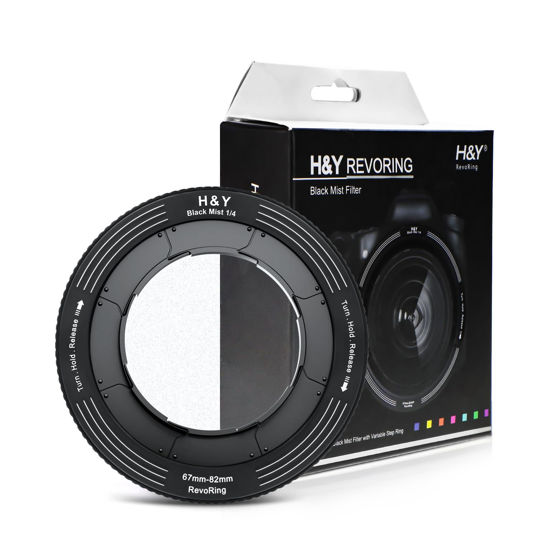 Picture of H&Y RevoRing 67-82mm Black Mist 1/4 Filter 2 in 1 Black Diffusion 1/4 Cinematic Effect Magnetic Filter for Vlog Portrait Photography Videography