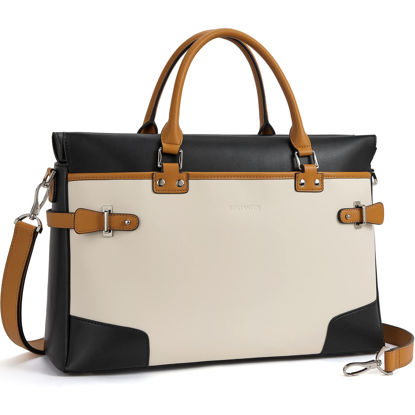 Picture of BOSTANTEN Womens Briefcase Leather Laptop Bag for Women 15.6 inch Computer Bag Messenger Business Work Tote