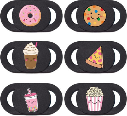 Picture of Mizi Webcam Privacy Cover Slide [6 Pack], Cute Camera Blocker Sticker, Protect Your Privacy and Security for Computer, Laptop, Tablets & Phones - Food