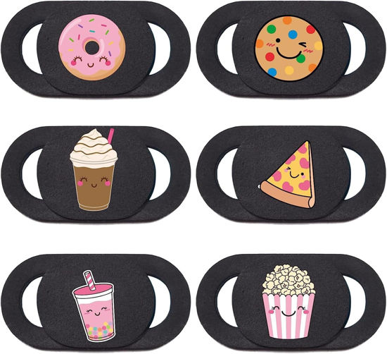 Picture of Mizi Webcam Privacy Cover Slide [6 Pack], Cute Camera Blocker Sticker, Protect Your Privacy and Security for Computer, Laptop, Tablets & Phones - Food