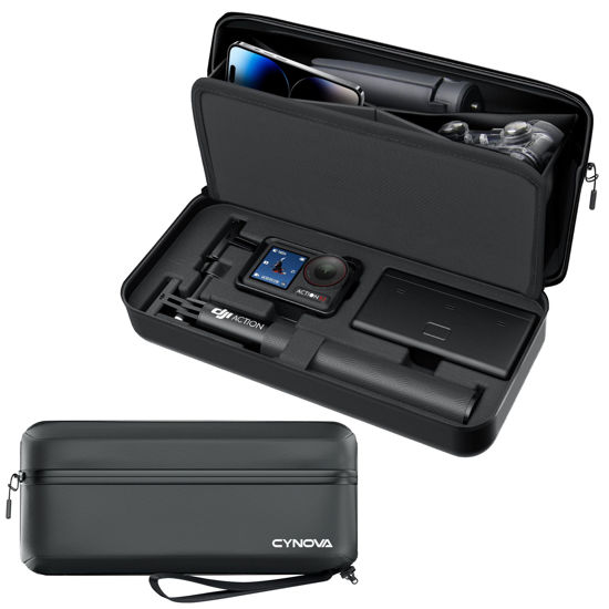 Picture of CYNOVA DJI Osmo Action Carrying Bag for DJI Action 5 Pro/DJI Action 4, PU Storage Protective Bag for DJI Osmo Action 5 Pro Adventure Combo Accessories/DJI Osmo Action 4 Adventure Combo Accessories