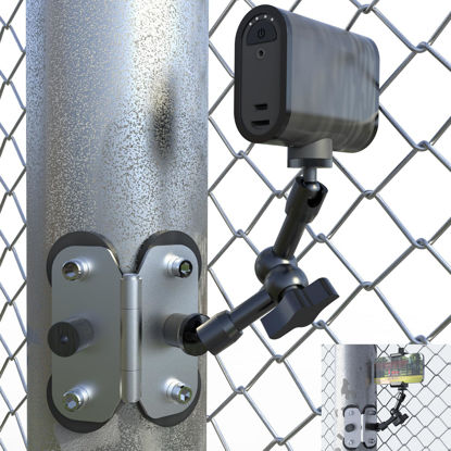 Picture of Magnetic Fence Mount - Post Mount for Mevo Start, GoPro, iPhone and Action Cameras, Two 1/4" Mount Points Camera Magnet Holder for Game Changer at Baseball Field
